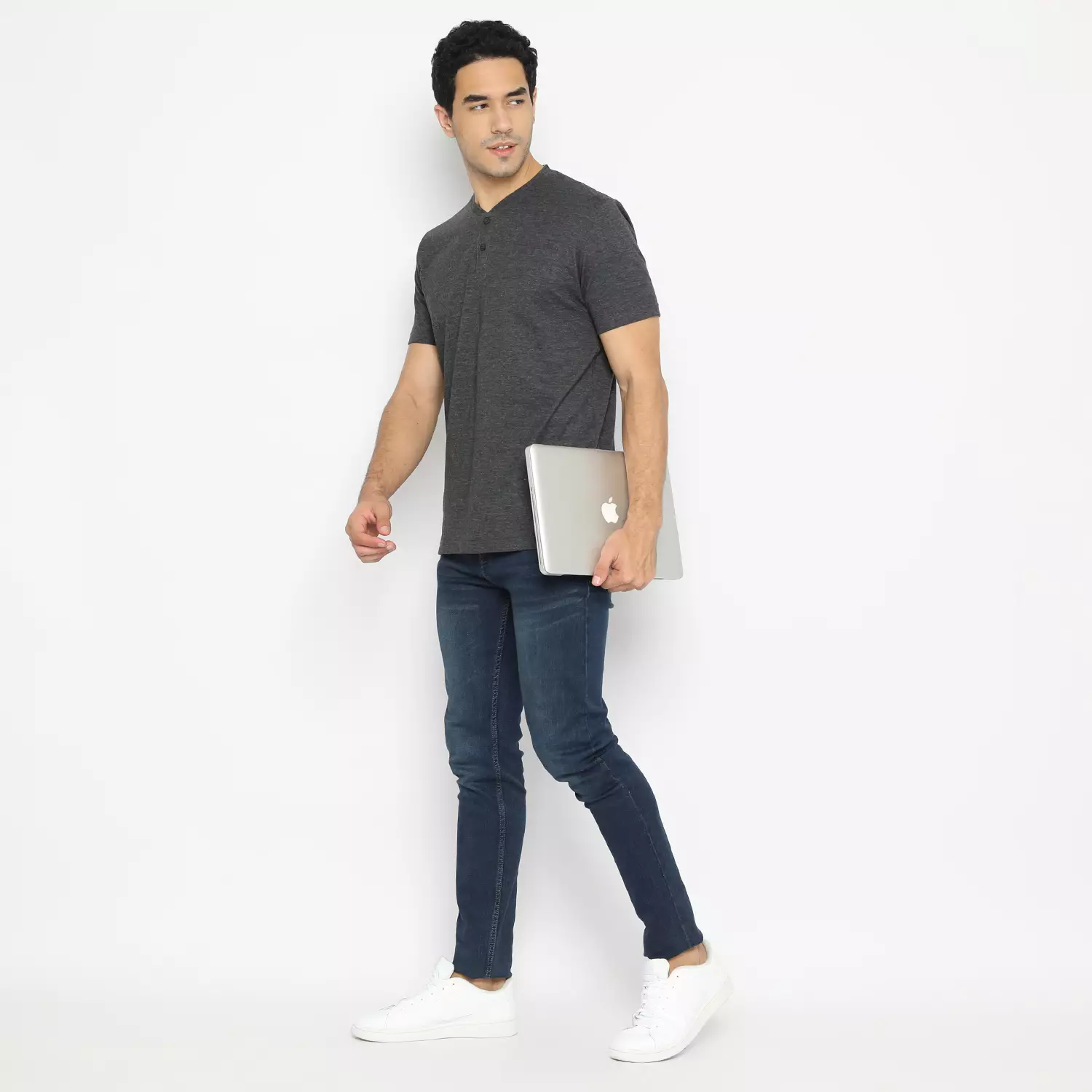 Kale Austin Black / Kaos Kancing Pria Lengan Pendek