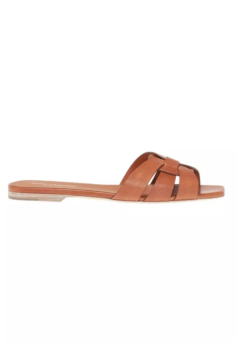 Discount on SAINT LAURENT  shoes - SKU: Tribute Women's Sandals in Amber