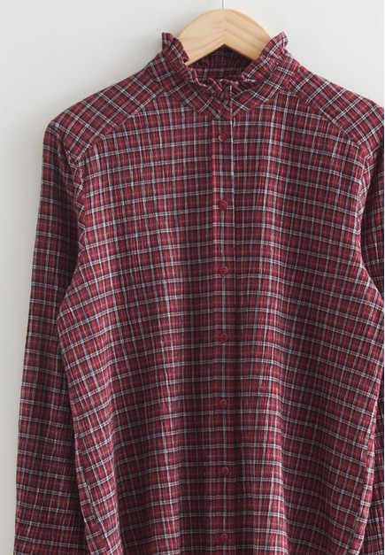 RRR 2020aw check frill shirt | aeonenergy.co.nz
