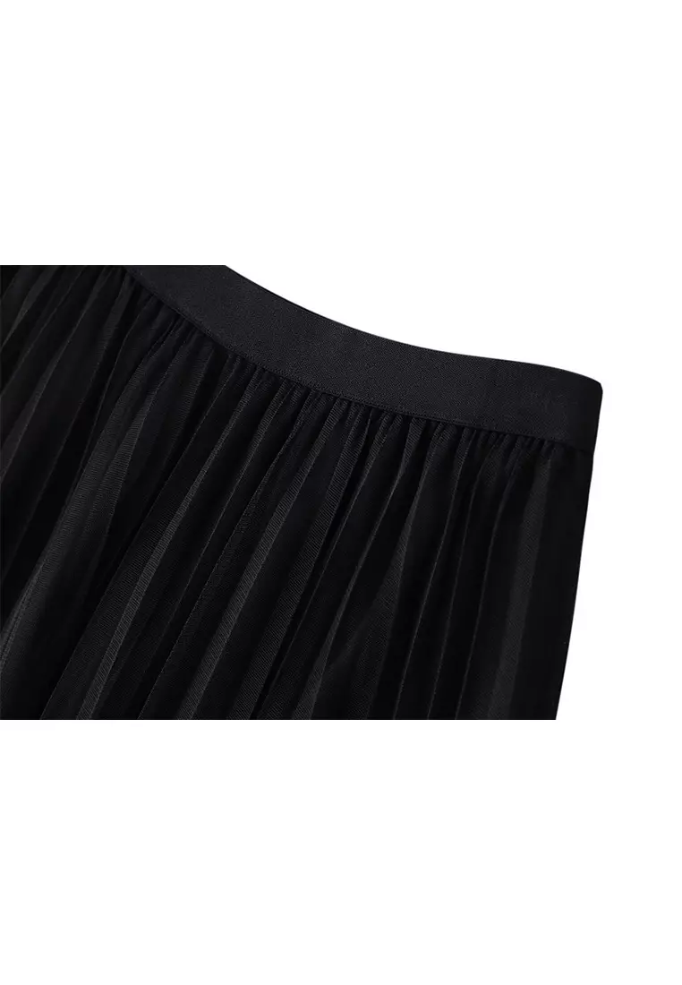 Spring/Summer High Waist Lace Stitching Mesh Skirt AF8585