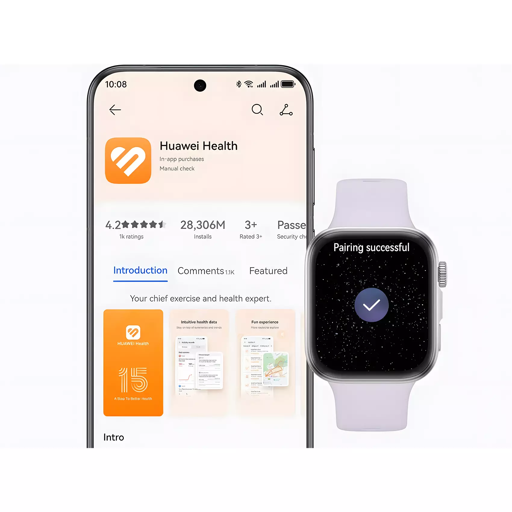 HUAWEI WATCH FIT 4 Series | Stylish Design | GPS | 10-Day Battery Life* | Sports Tracking | Health Management - Purple