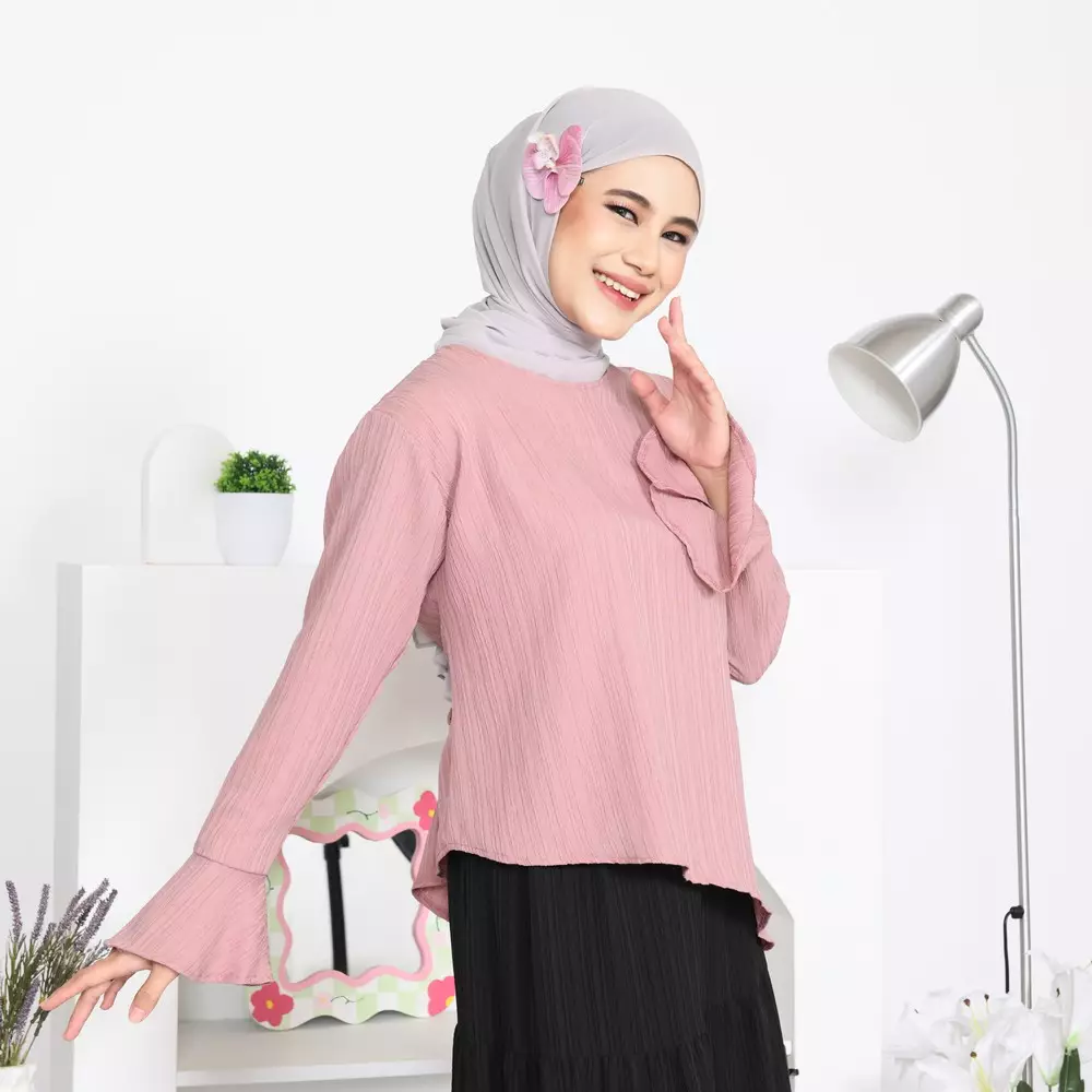 Giselle Blouse Asimetris - Dove M19825 R57S3