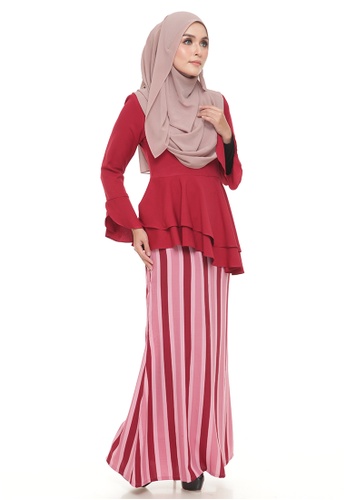 Buy Peplum Lenny (Maroon) from Ms.Husna Apparel in Red at Zalora