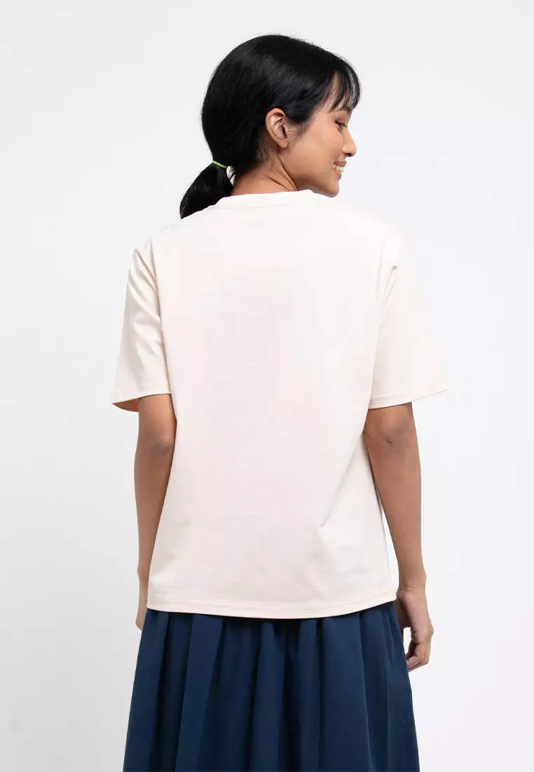 Forest Ladies Premium 100% Cotton Heavy Weight Boxy Cut Crew Neck T Shirt Women | Oversized T Shirt Perempuan - 822323-15Beige