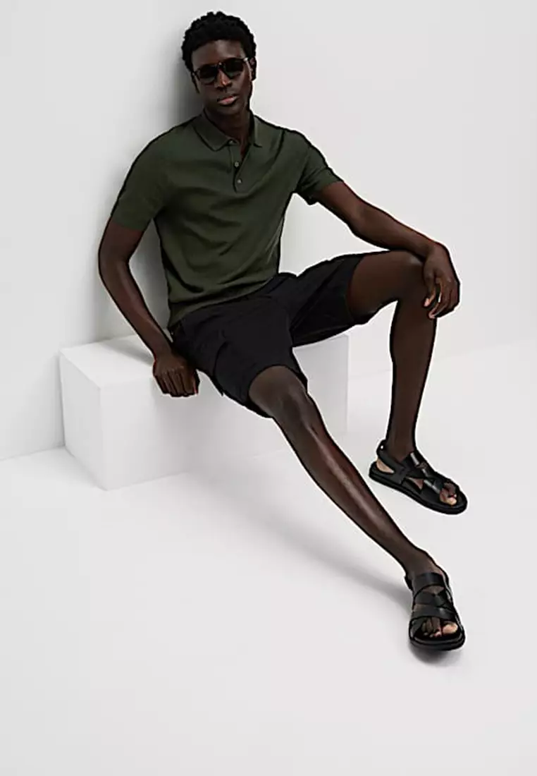 Cotton Rich Textured Knitted Polo Shirt