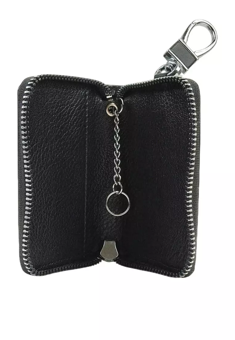 Pierre Cardin Dompet Gantungan Kunci Key Chain Kulit Leather Ring Holder Pouch