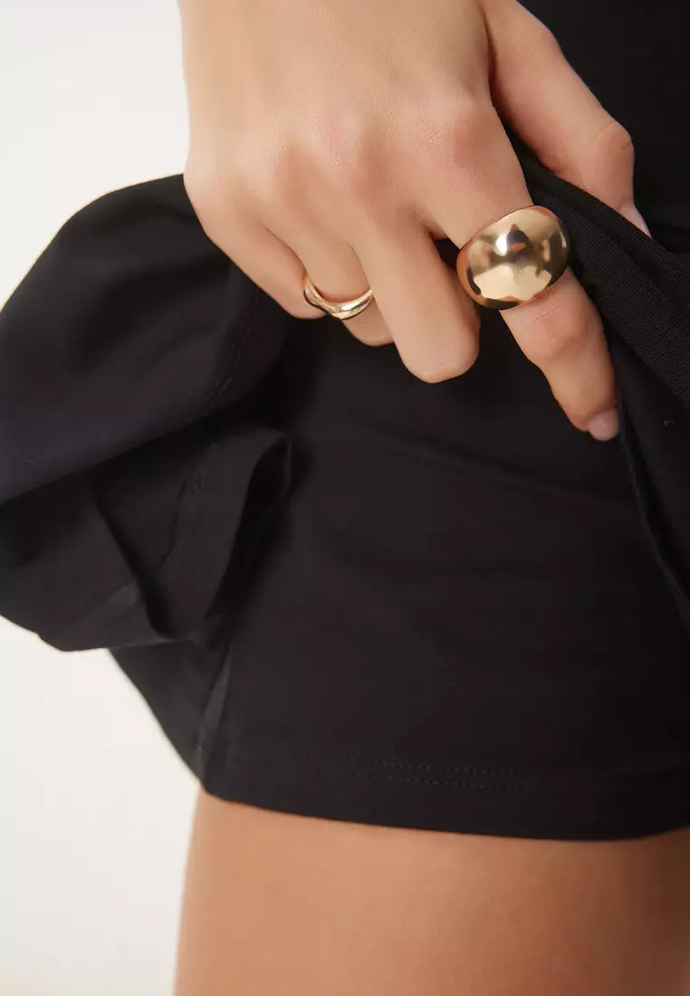 Flounce Shorts Lined Mini Knitted Skirt