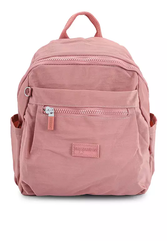Crinkled Nylon Small Backpack
