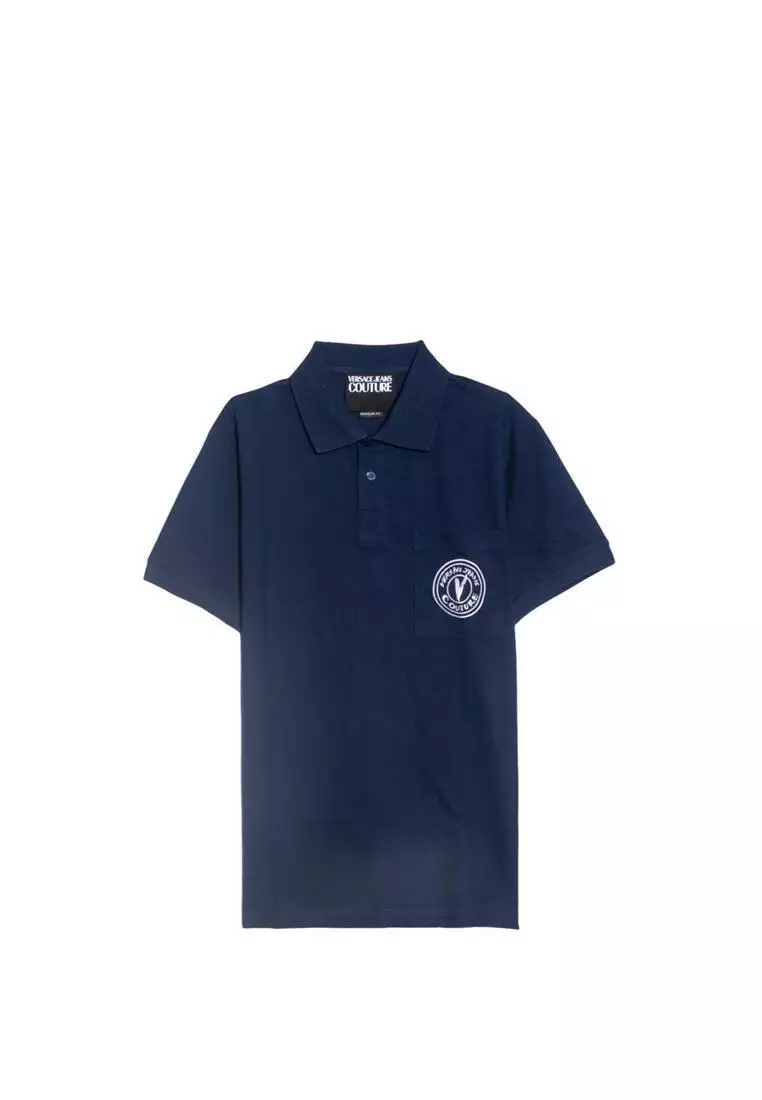 Embroidered V-Emblem Polo Shirt