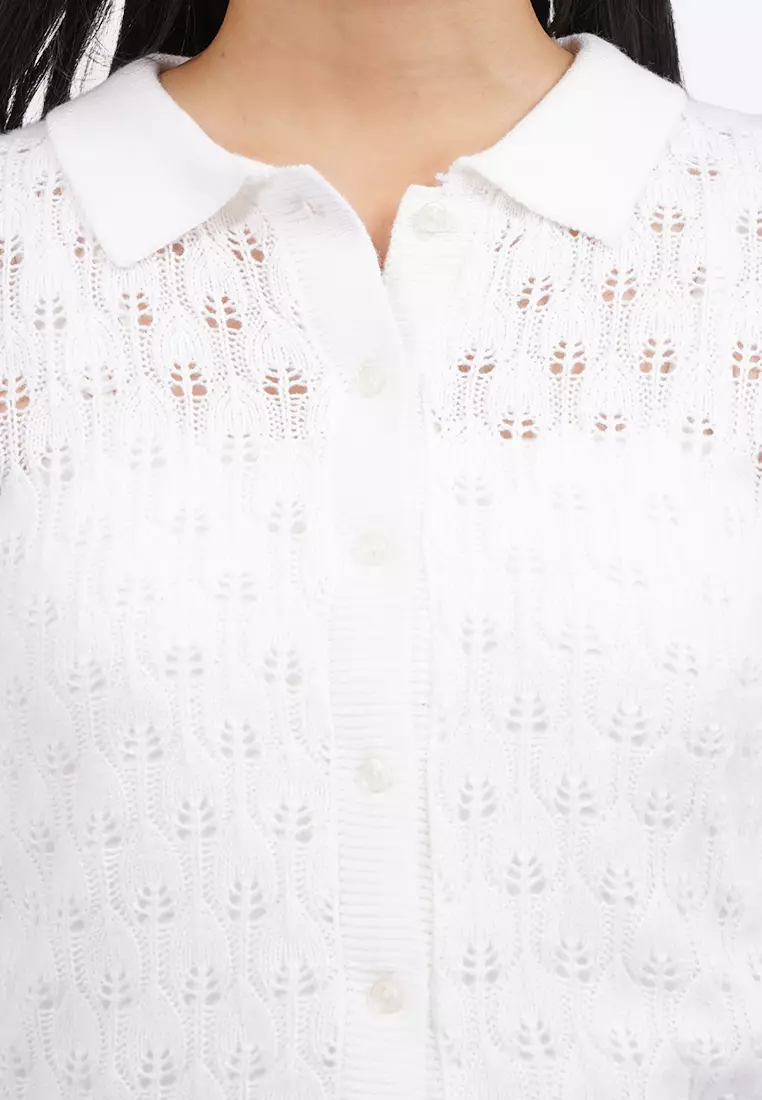 Textured Long Sleeve Stretch Top