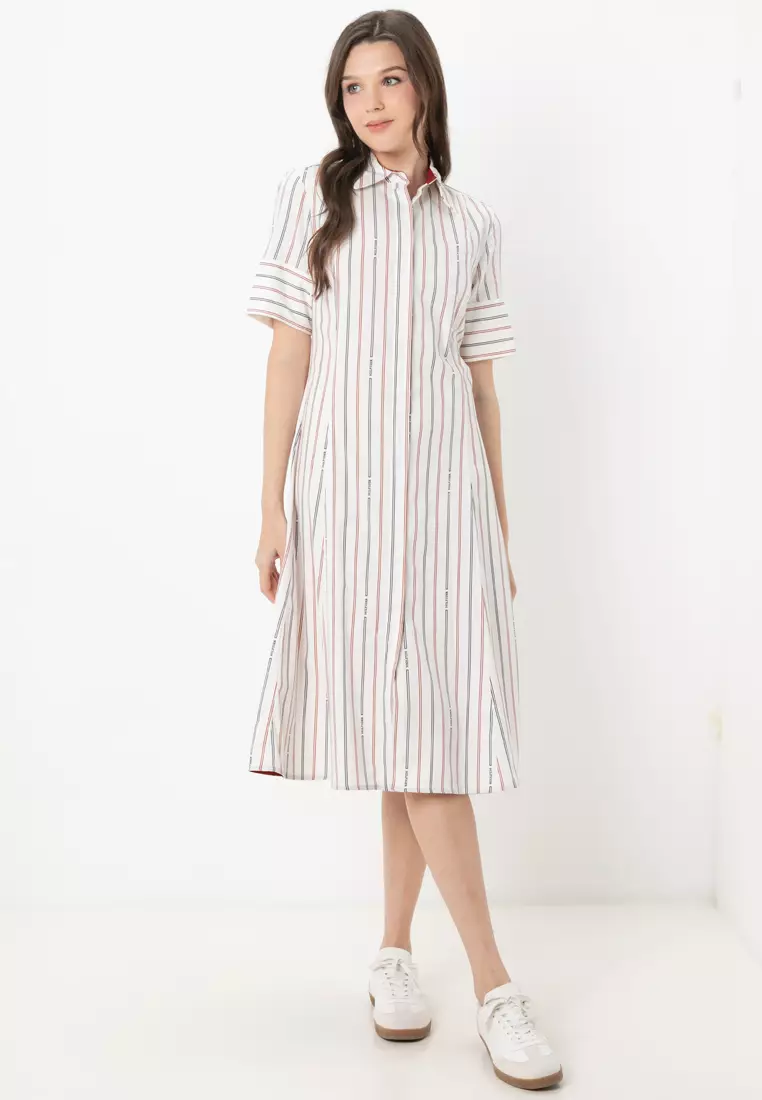 Asia Fit Logo Stripe Shirt Dress - Tommy Jeans