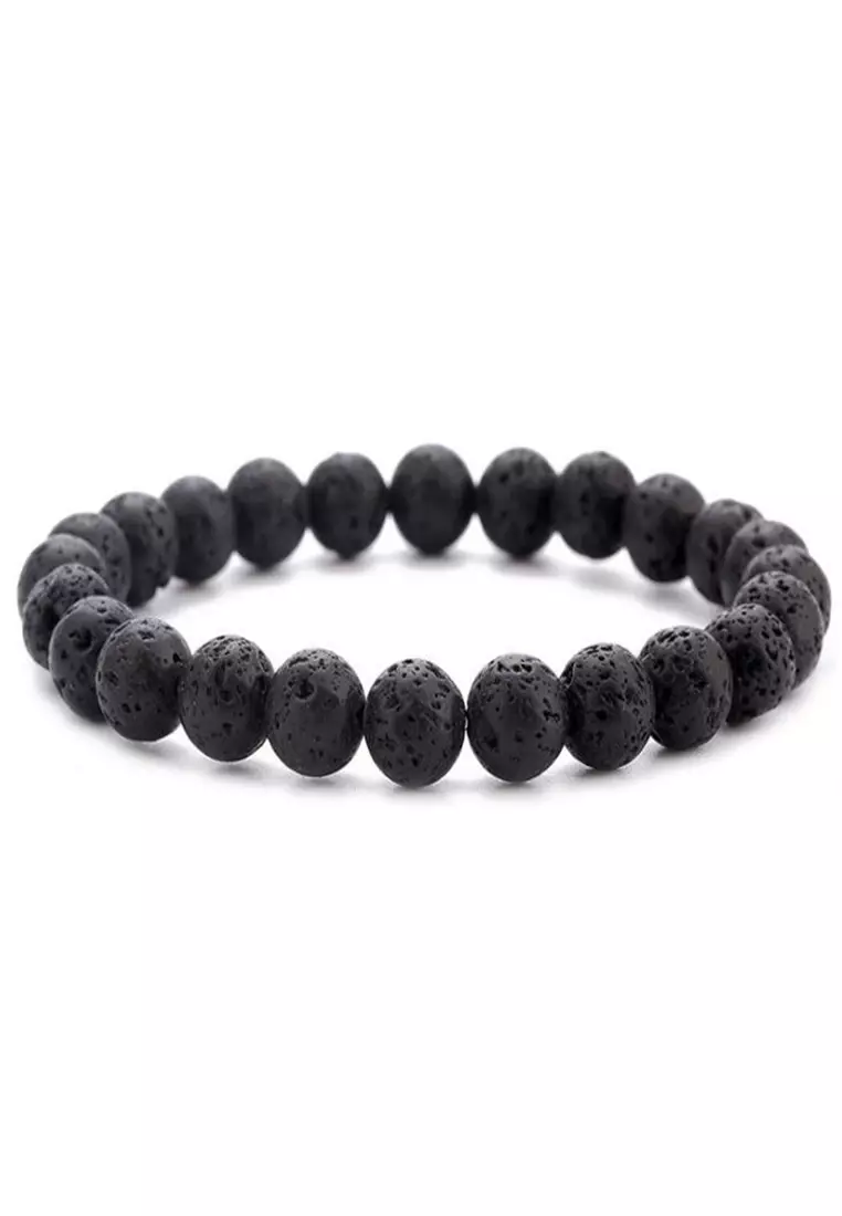 White lava outlet bead bracelet