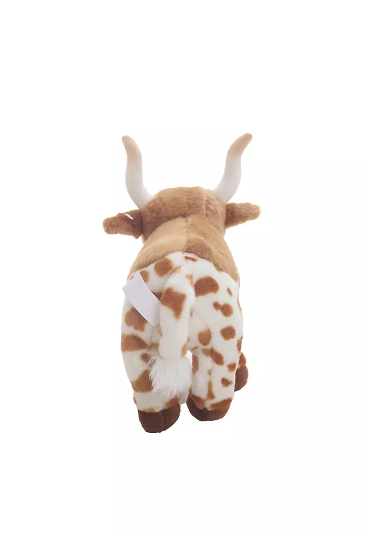 Boneka Binatang Animal Plush Sapi Cow Print Motif Coklat Muda 23x17 cm
