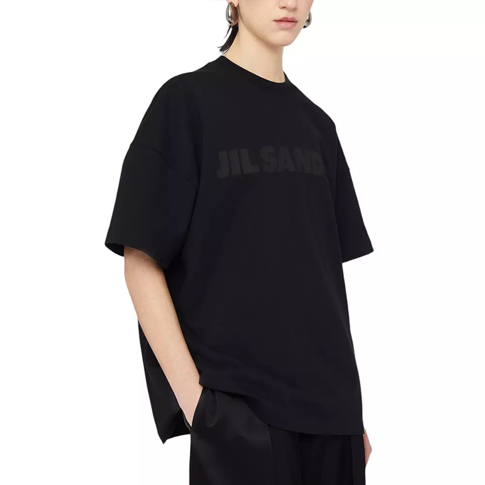 Jil Sander Men Crew Neck T-Shirt With Seasonal Print On The Back