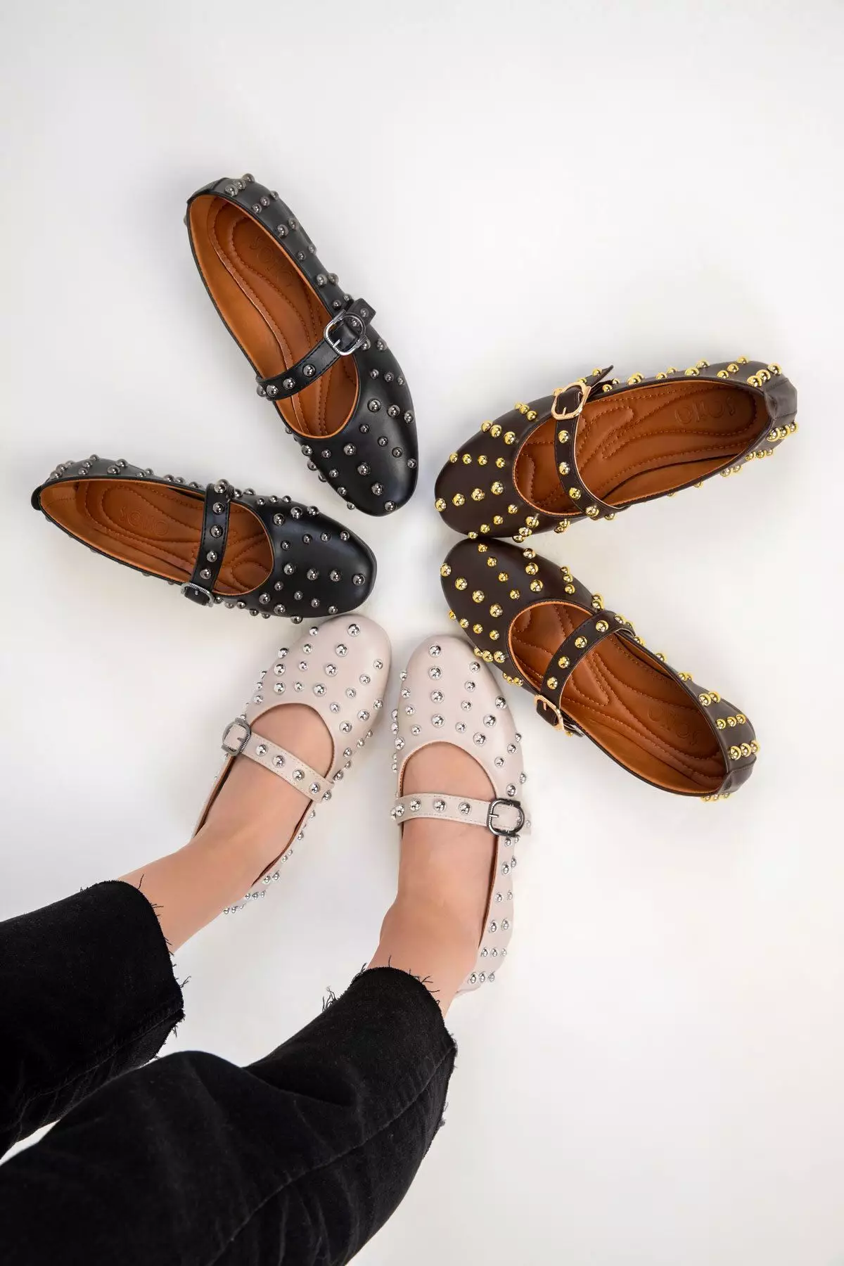 Discount on Soho  shoes - SKU: Pearl Embellished Mary Jane Flats