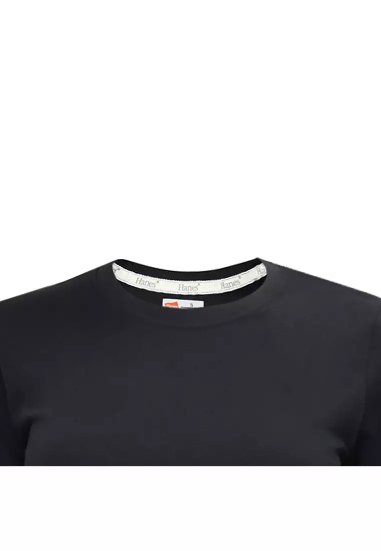 Ladies Black Round Neck T-Shirt