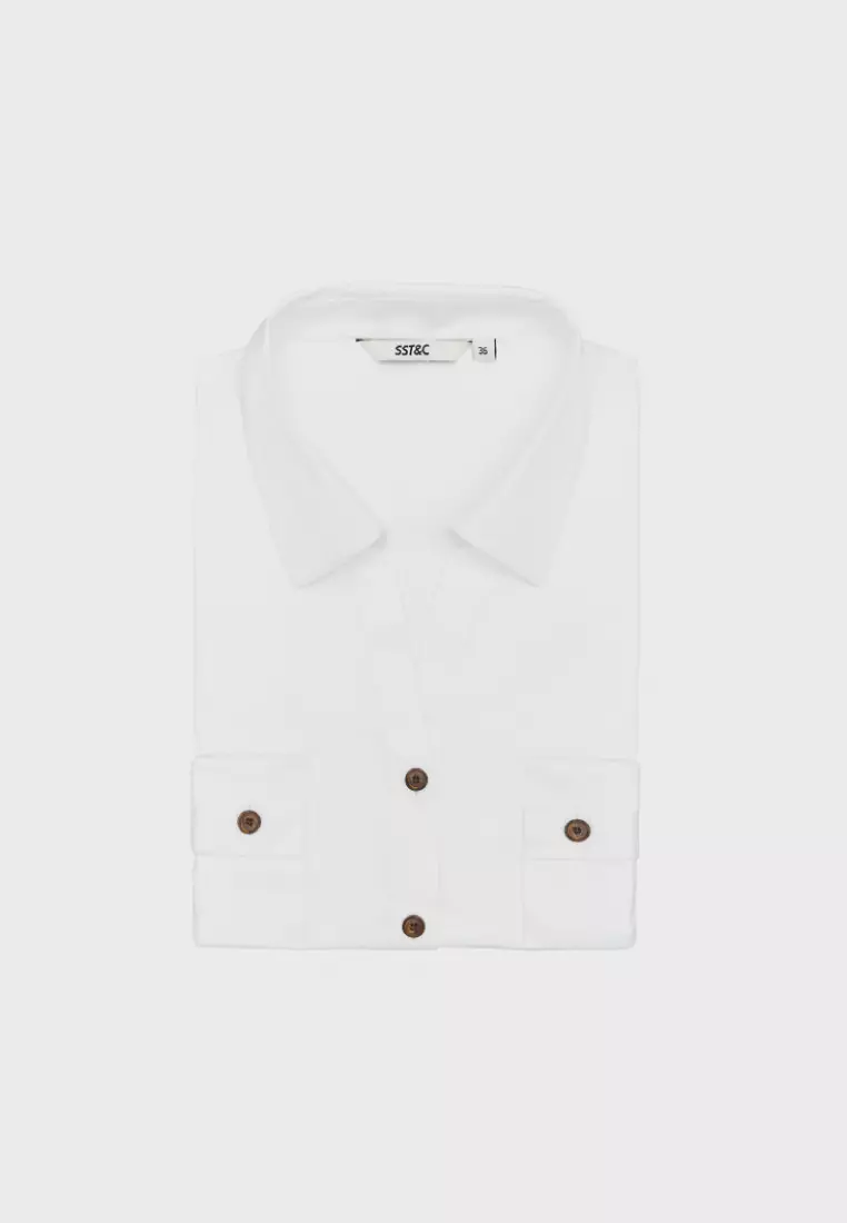 White V Collar Slim Fit Shirt