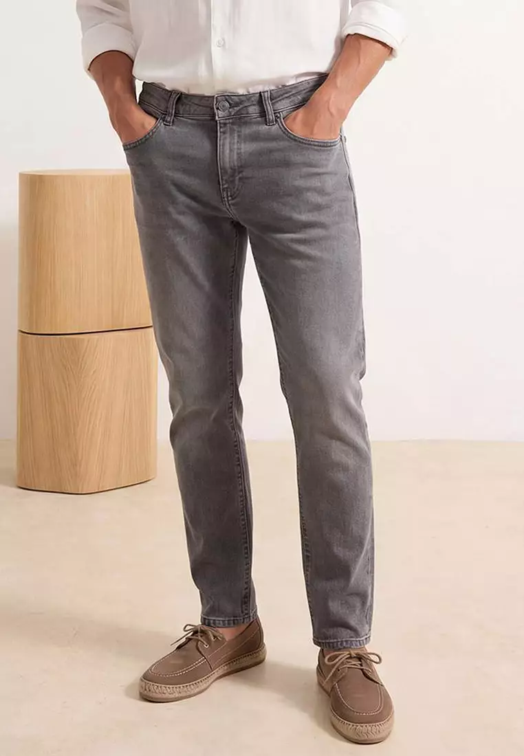 Slim Fit Stretch Fabric Denim Pants Jeans