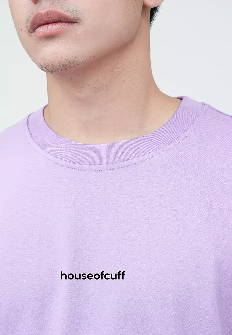 Houseofcuff Kaos Oversized Tshirt Pria Unisex Tebal Oversize Ungu Muda