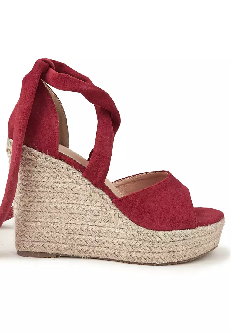 Red espadrille sandals sale