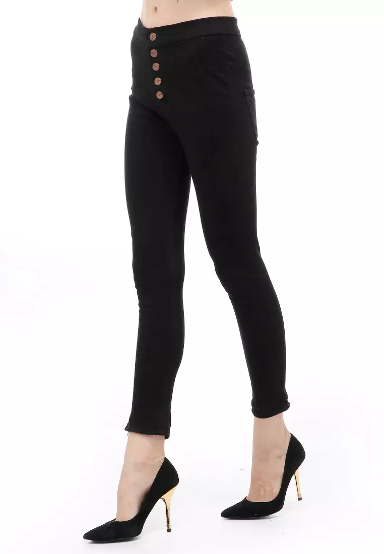 Jourel Long Pants Wanita Skinny Jeans Classic Highwaist 5 Button Material Denim ORIGINAL