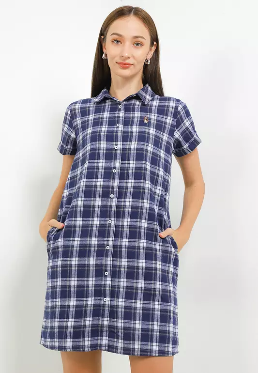Jimna Flannel Shirt Dress