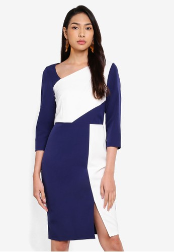 Jual Paper Dolls Hurley Navy And White Colour Block Dress Original