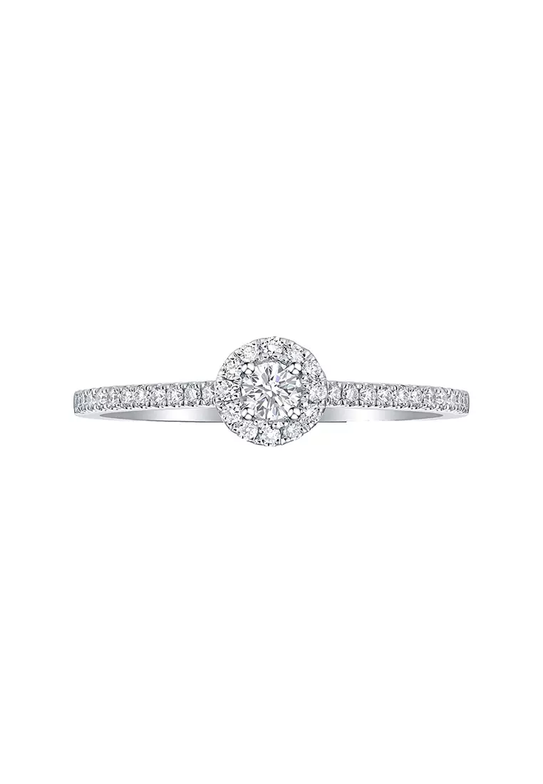 Buy Smiling Rocks Lab Grown Diamond 0.27ct Round Halo Ring Online ...
