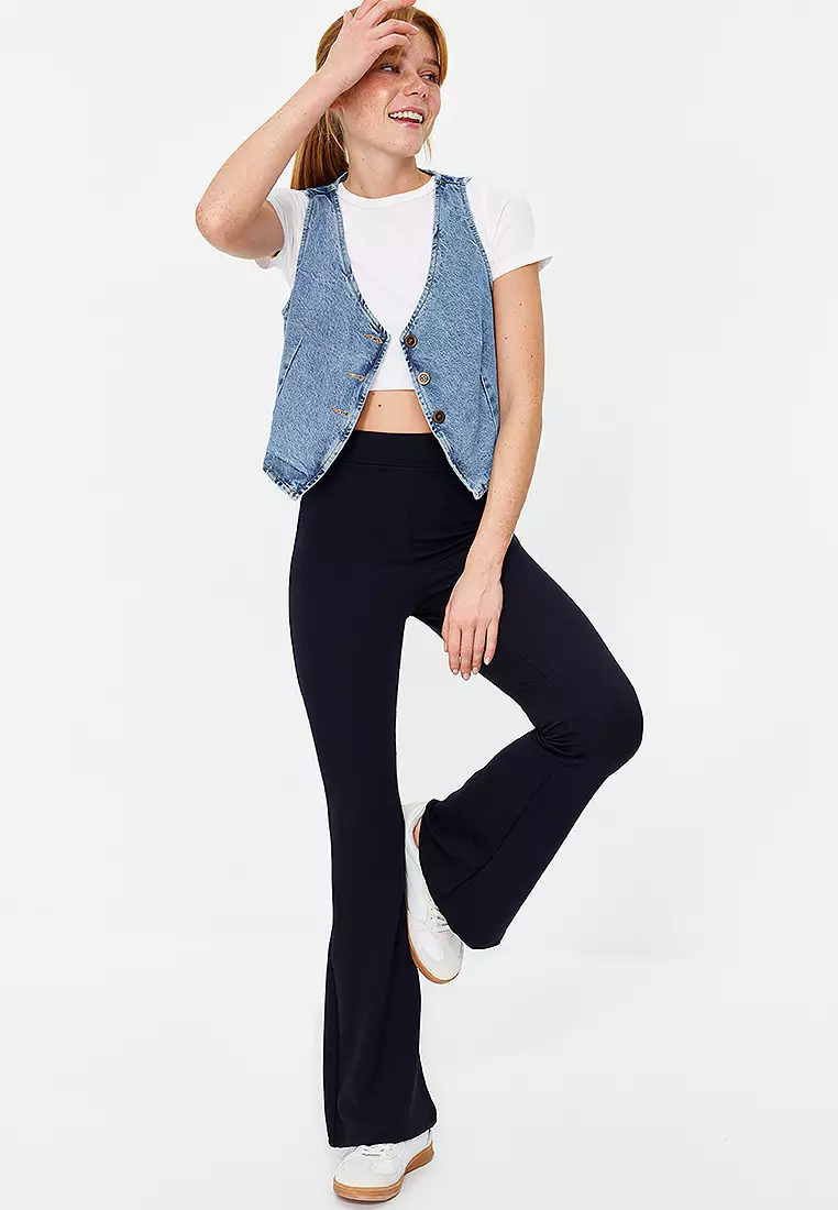 Rib Flare Pants