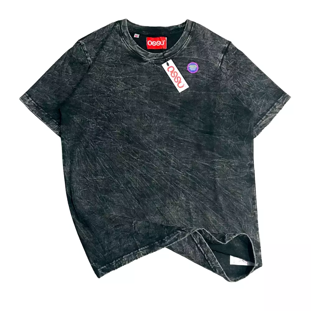 GRAPHIC PRINTED BLACK WASHED TSHIRT