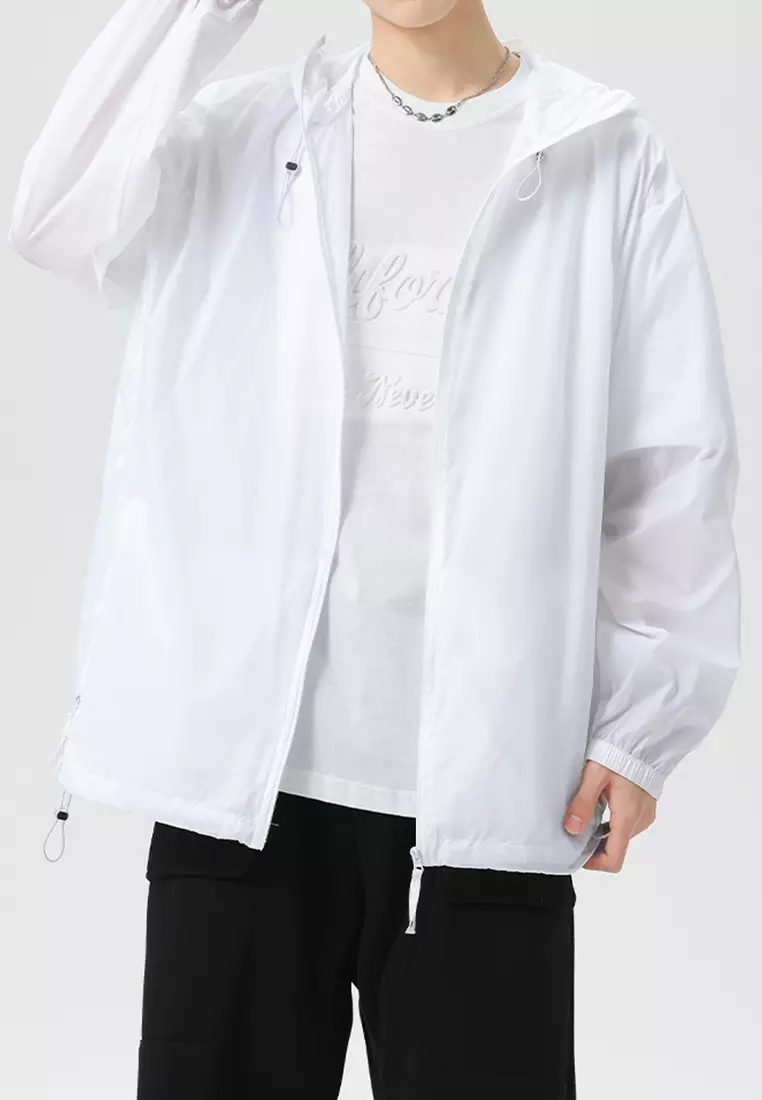 White lightweight hoodie on sale
