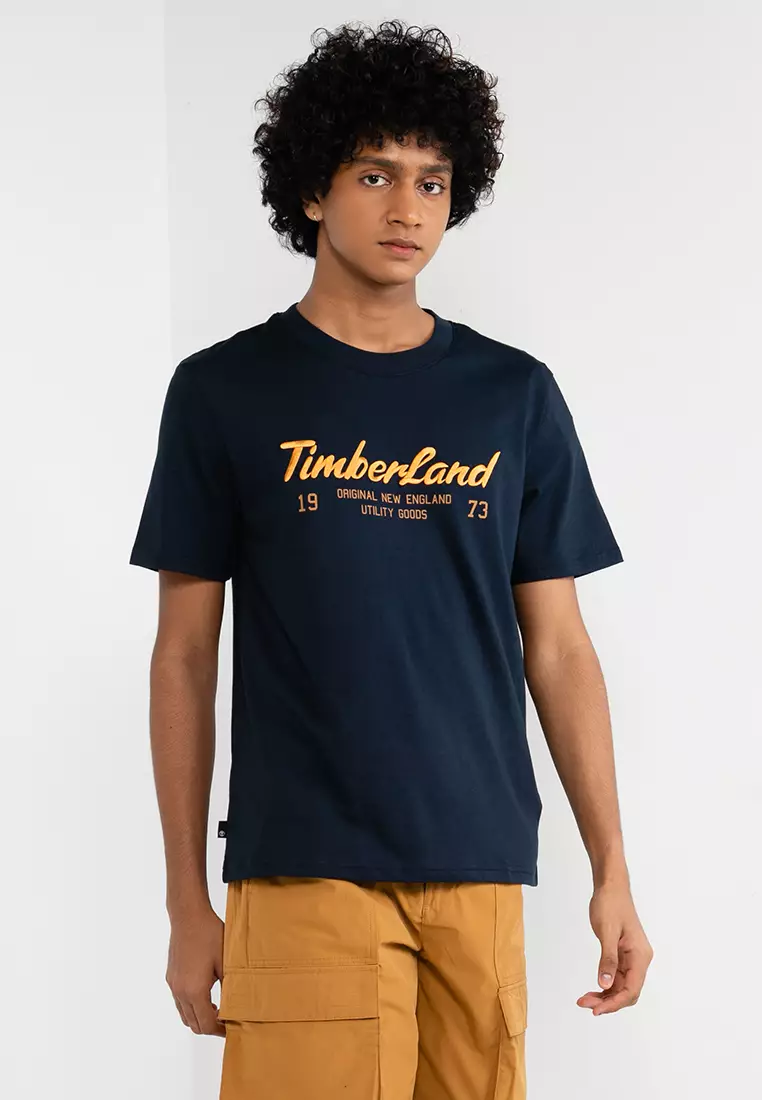 Timberland Short Sleeve Regular Cursive Tee ZALORA