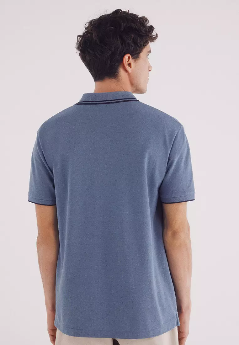 Regular Fit Contrast Details Piqué Polo Shirt