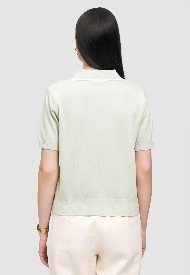 Knit Polo with Collar Tipping