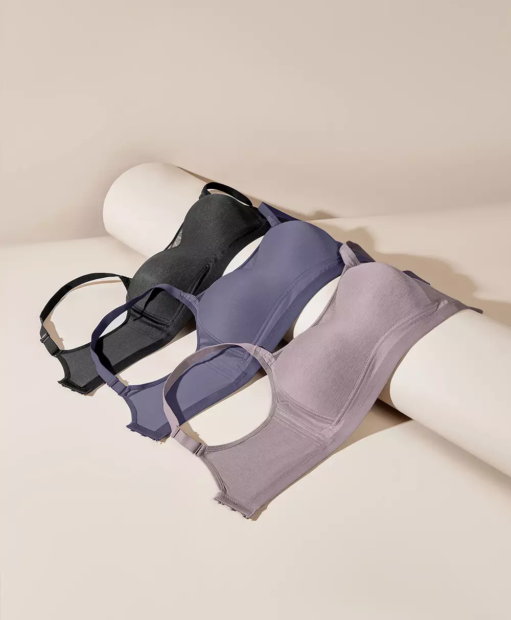 Sorella Bra Macey Stripy Wireless Full Cup B S10-30171B - Black