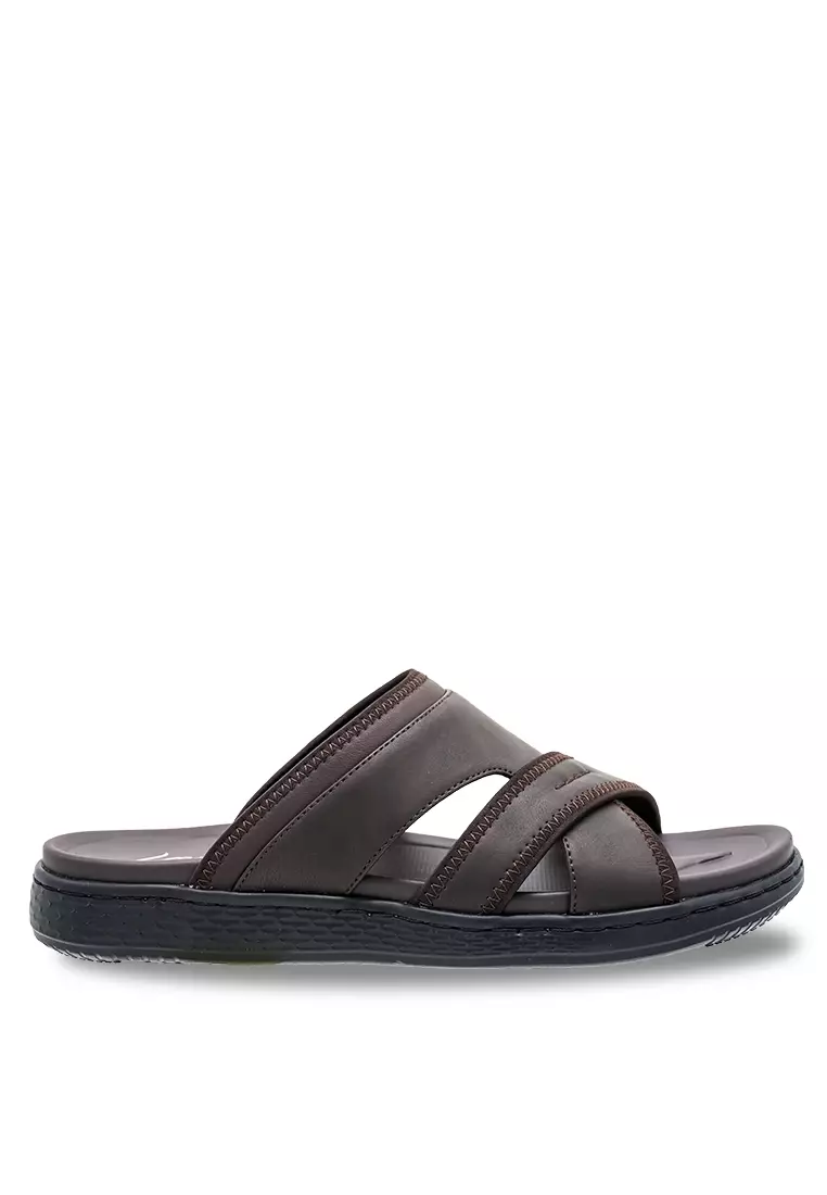 Discount on Louis Cuppers  shoes - SKU: Louis Cuppers Men Slip On Faux Leather Casual Sandals - 240141239