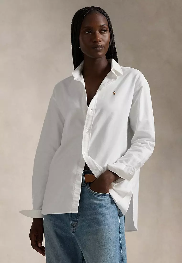 Relaxed Fit Cotton Long Sleeve Oxford Shirt