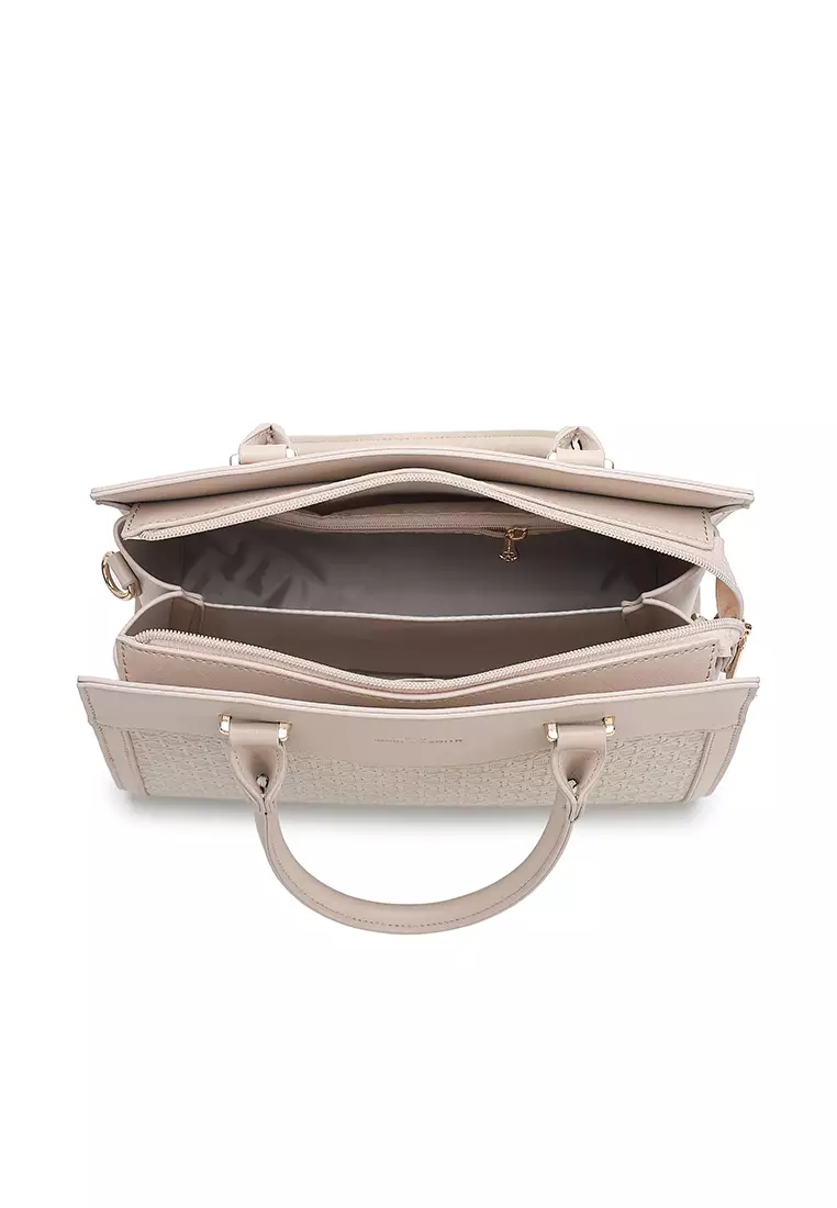 Women's Top Handle Bag / Sling Bag / Crossbody Bag - Beige