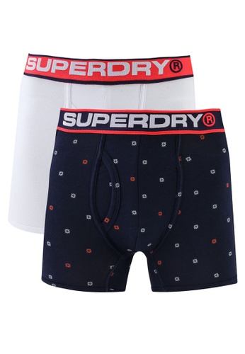 Superdry Grey Print All Over Sports Double Pack Boxer Short