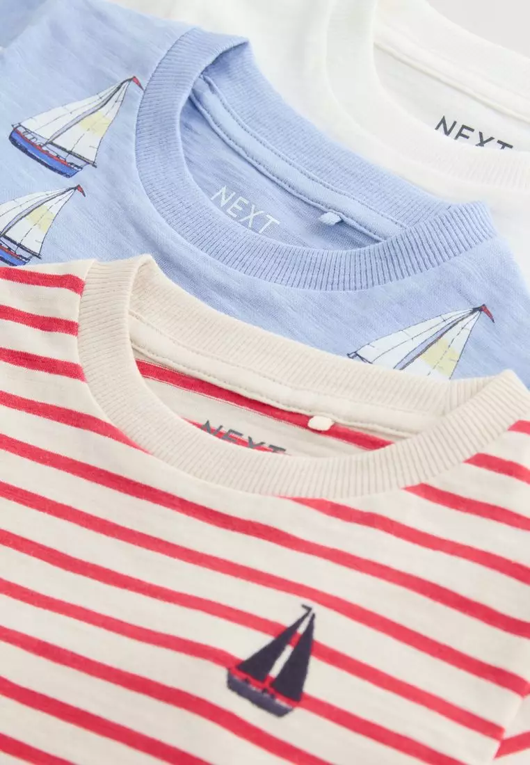 Short Sleeve All Over Graphic Print T-Shirts 3 Pack