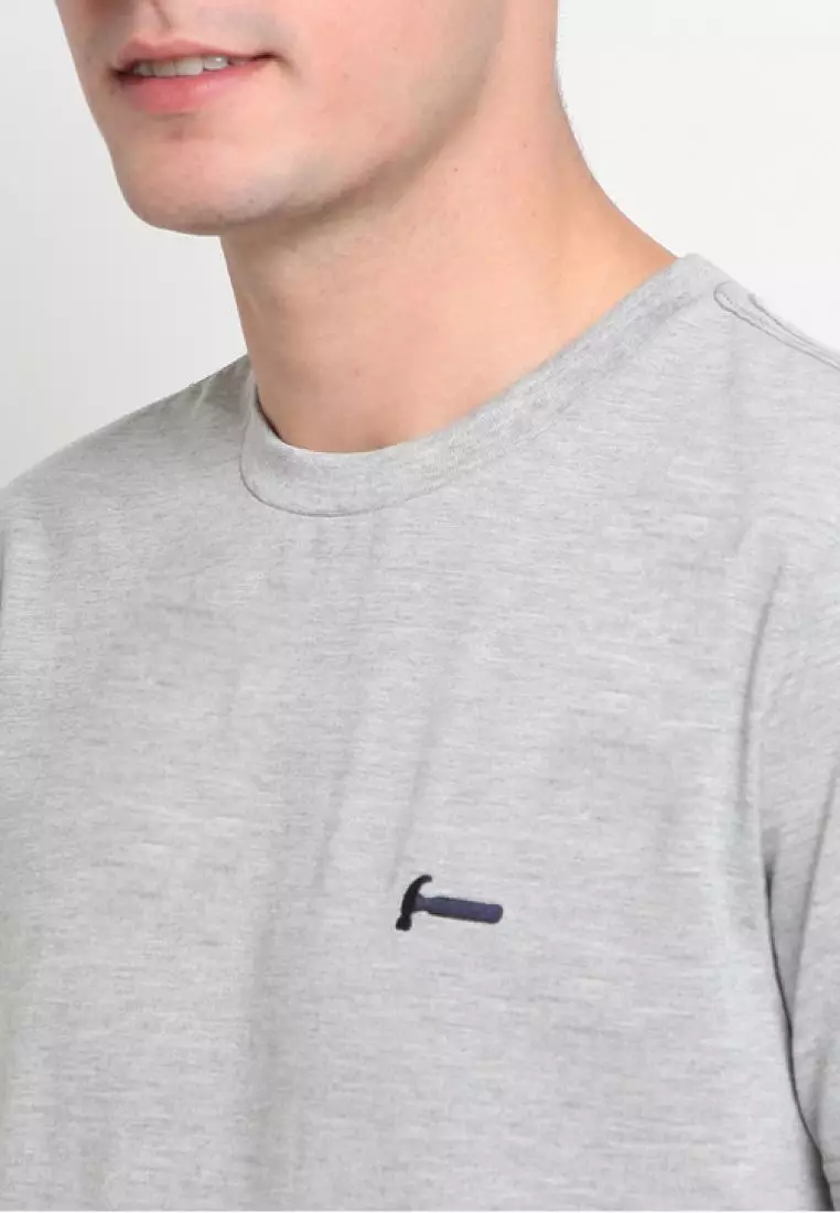 Hammer Men Basic T-Shirt | Kaos Polos Pria Reguler Lengan Pendek Grey Z1TO001A1