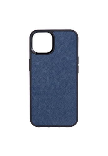 THEIMPRINT navy IPHONE 13 PRO SAFFIANO LEATHER PHONE CASE - NAVY 7BEE1ES3F41403GS_1