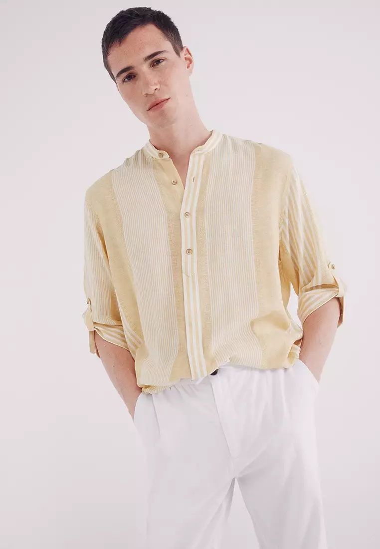 Slim Fit Linen Chino Pants