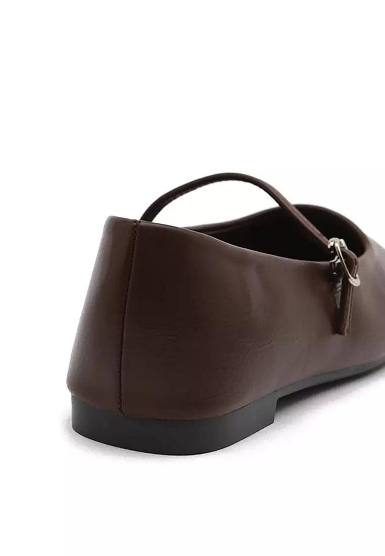 Nhibre Maryjane Flats (1cm) - Dark Brown