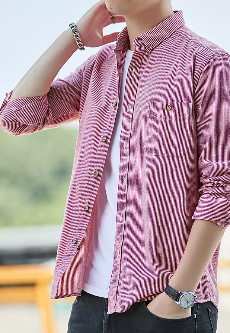 Square-neck Striped Shirt C1523