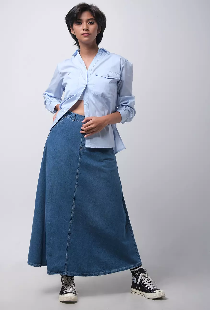 Rok Wanita Grace Medium Blue
