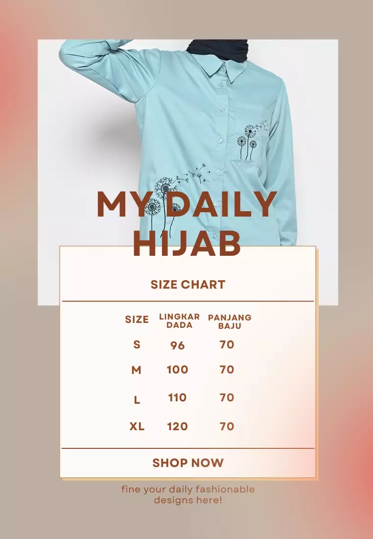 Azzura Embroidery Blouse Dusty Blue