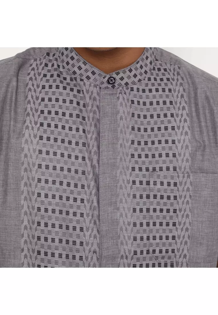 RBJ Kemeja Koko Border Abu Regular Fit Pria