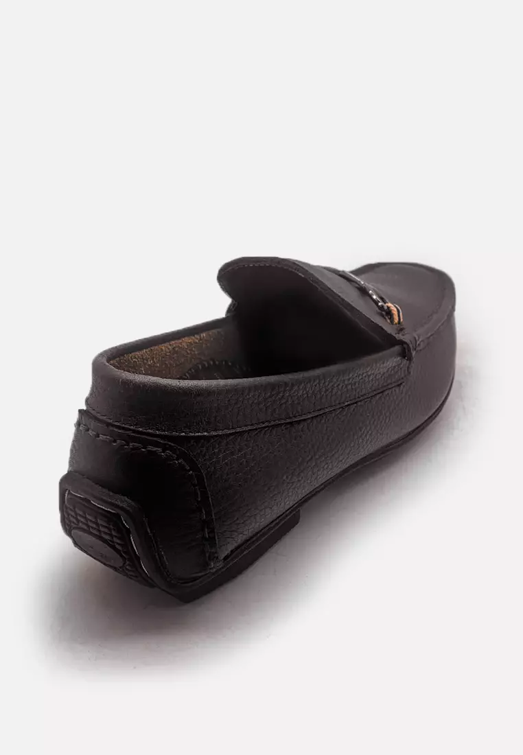 Ethan Sepatu Casual Moccasin Loafer Shoes Slip On Cow Leather - Brown