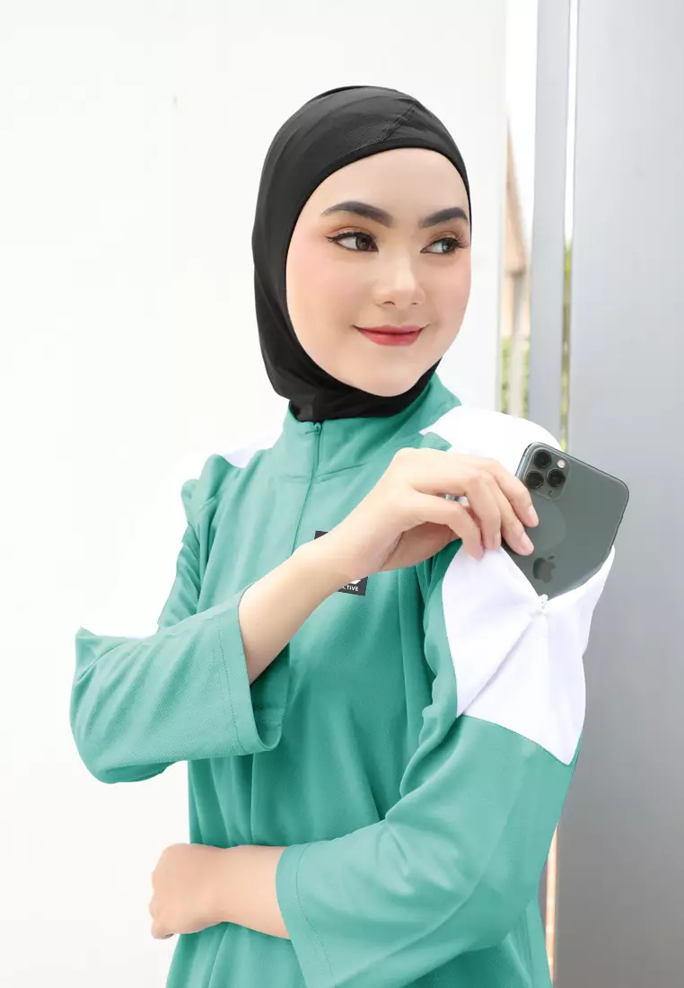 Zelena - Noa Zipper Sport Tunic | Atasan Olahraga Wanita - Tosca